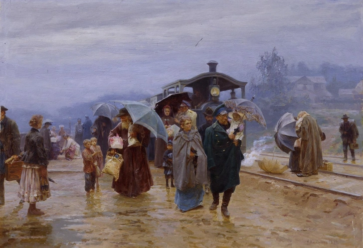 Николай Касаткин. «Трамвай пришел». 1894. Ивановский областной художественный музей | Источник: пресс-служба выставки