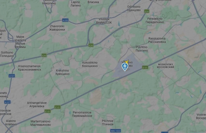 Небо над Внуково закрыли | Источник: flightradar24