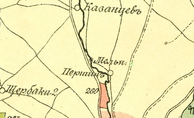 На карте 1901 года мельница уже обозначена | Источник: etomesto.ru