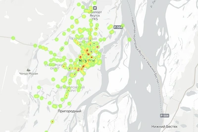 Где в Якутске чаще всего происходят ДТП: карта