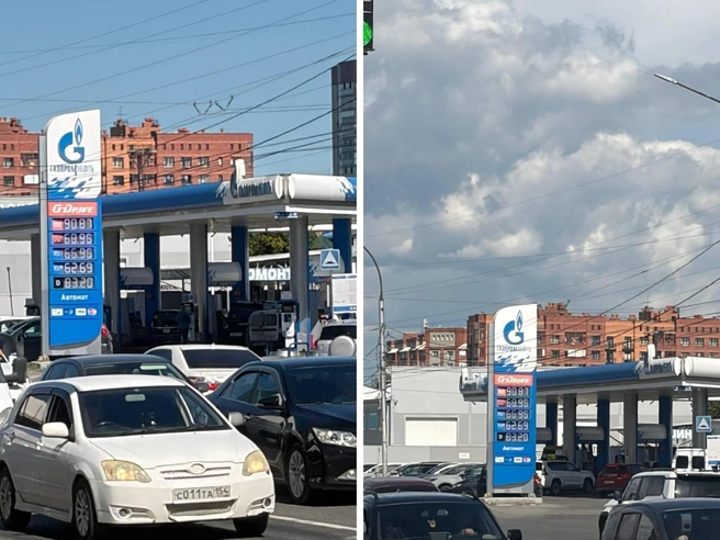 АЗС «Газпромнефть» на Владимировской | Источник: Настасья Медведева / NGS.RU