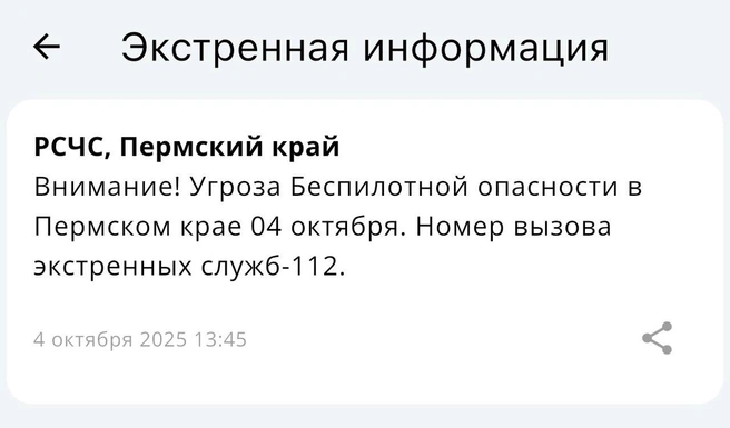 Такие предупреждения получили некоторые пермяки | Источник: скриншот сообщения