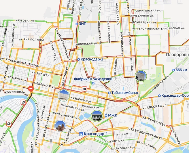 С 08:00 ситуация не улучшилась | Источник: yandex.ru/maps