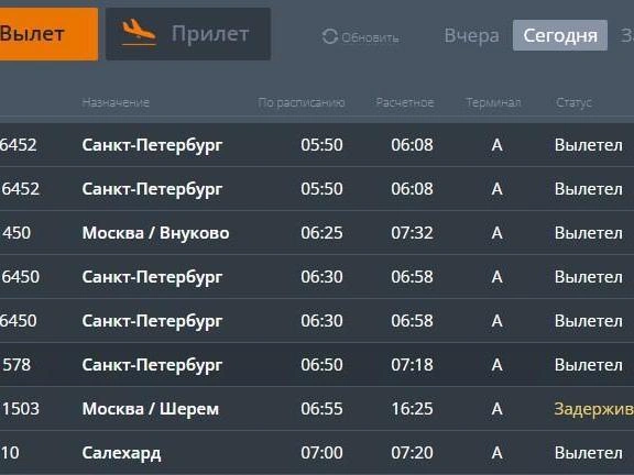 Самолет задерживается на 10 часов | Источник: аэропорт Рощино