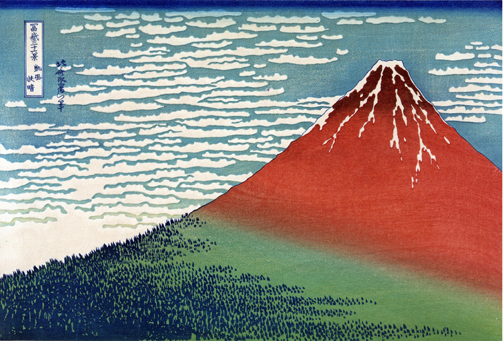 Миг горы: 7 деталей гравюры Хокусая «Красная Фудзи»