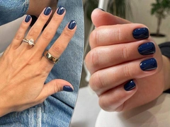 Ногти цвета navy blue — идеальный выбор на 1 сентября и начало осени