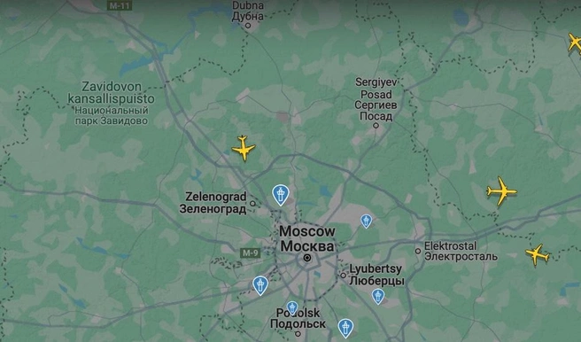 Небо над столицей практически пустует | Источник: flightradar24.com