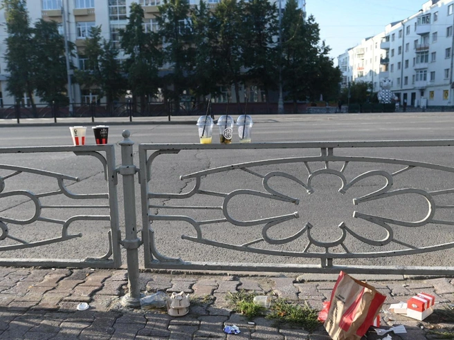 Такие заборы не спасают пешеходов в случае ДТП, полагают урбанисты | Источник: Дмитрий Емельянов / E1.RU