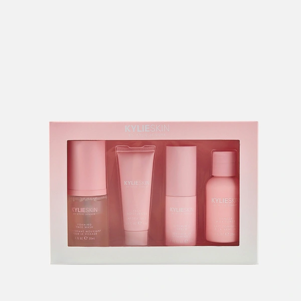 <p>Мини-набор Kylie Skin 4-Piece Mini Set (Пенка для умывания, увлажняющий крем, сыворотка, тоник), 4620 рублей, Золотое яблоко</p>