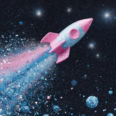 Красивые мерцающие открытки с Днем космонавтики для друзей и родных 🚀