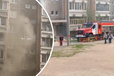 Пожар на Трубачева: взрыв трубы и столб дыма
