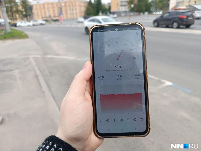 Уровень шума на площади Лядова | Источник: Валерия Коростелева / NN.RU