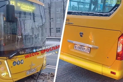 «Тряхануло неплохо»: два автобуса столкнулись в Ярославле
