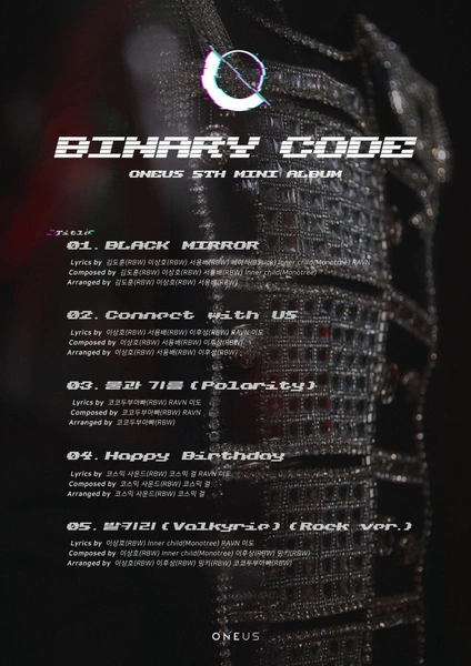 ONEUS дропнули трек-лист к своему 5 мини-альбому Binary Code