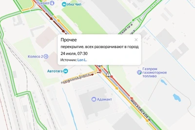 На выезде из Петербурга перекрыто Московское шоссе