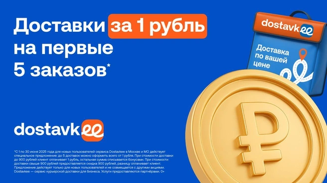Скидка действует на первые 5 заказов | Источник: Dostavkee