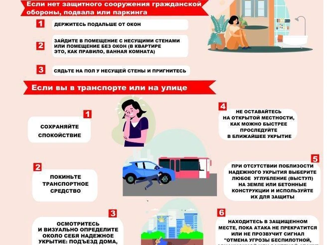 Правила поведения при ракетной атаке | Источник: Администрация Нижегородского района / Vk.com