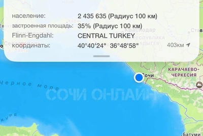 Турецкое землетрясение ощутили в Сочи