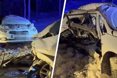 Two killed after car skids into oncoming SUV on snowy road