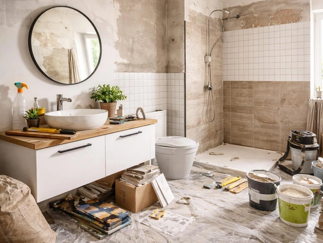 Если отдельные части интерьера уже готовы или не нуждаются в замене, уберите их или накройте защитной пленкой | Источник: Сгенерировано ChatGPT