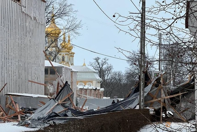 В Петербурге ветер сам лепит снеговиков, а еще роняет краны и рвет провода | Источник: читатель «Фонтанки»