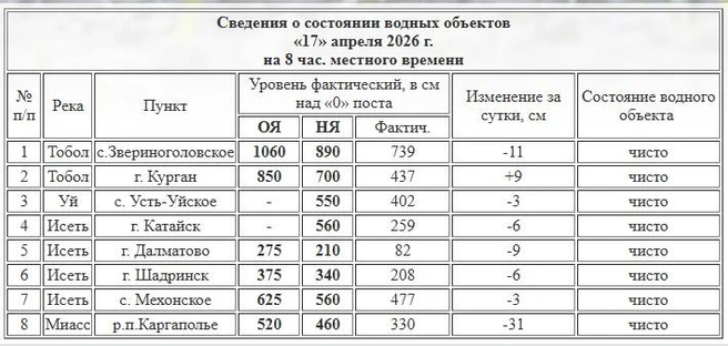 Источник: скрин с сайта Курганского ЦГМС