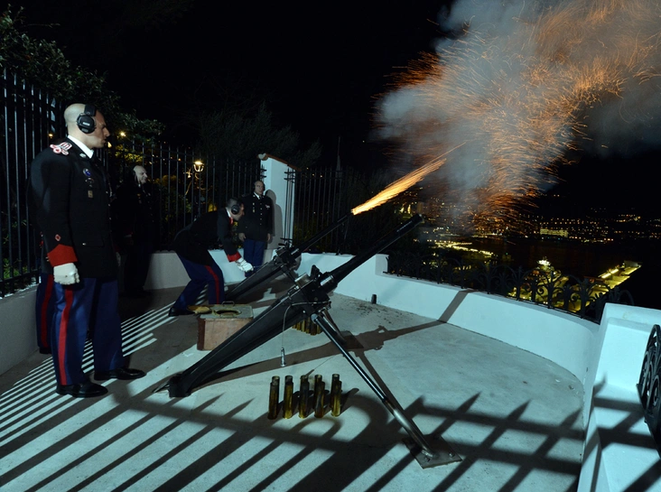 Залп в честь рождения близнецов княжеской четы