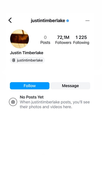 «Виновата» Бритни! Джастин Тимберлейк почти удалил свой Instagram