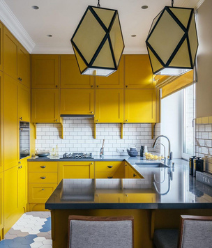 Желтый цвет на кухне: 40+ стильных примеров