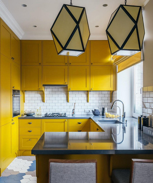 Желтый цвет на кухне: 40+ стильных примеров