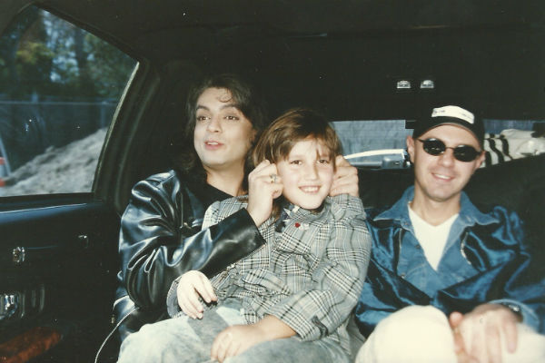 Филипп Киркоров, Михаил Садчиков-младший и стилист Александр Шевчук в Лос-Анджелесе. Март 1998 год