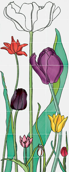 Плитка Tulipani, дизайн художника Рональда ван дер Хильста для Ceramica Bardelli, салон Studio-Line, бутики RIM.ru.