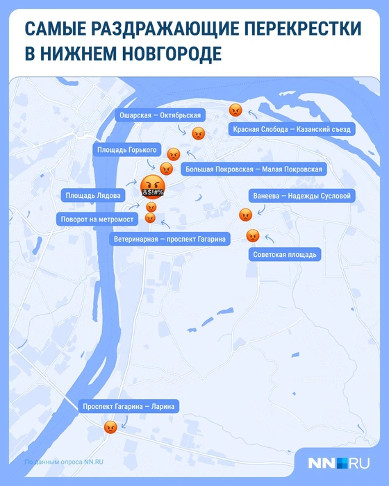 Стрессовые участки в нагорной части Нижнего Новгорода | Источник: Серафима Пантыкина / Городские медиа