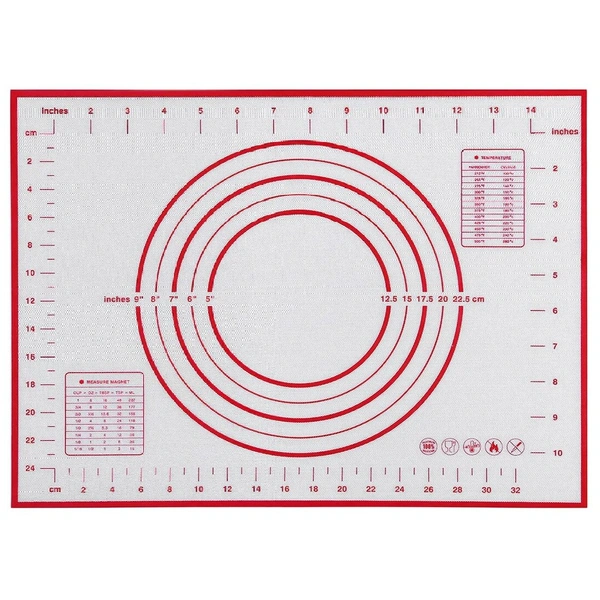 Коврик силиконовый со шкалой и разметкой для раскатки теста, Derkas