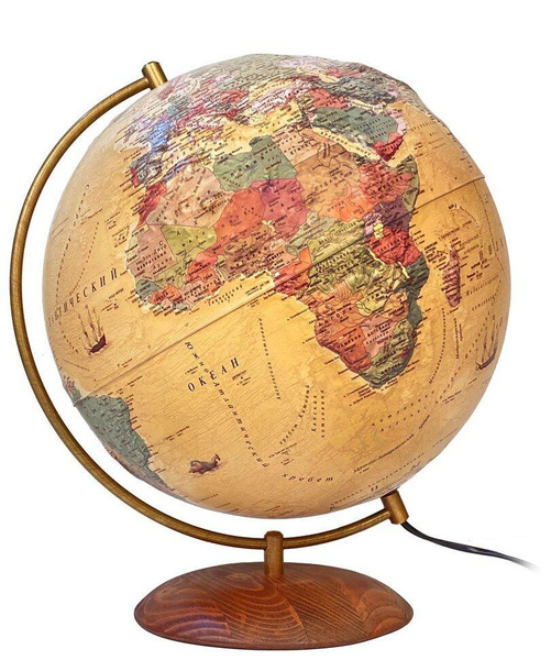Глобус Земли «Антик» на подставке из натурального дерева, Globen