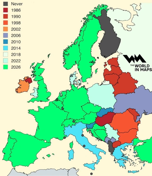 Мини-тест для самых сметливых: что изображено на этой карте Европы? | Источник: The World in Maps