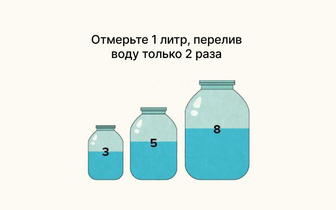 Тест на инженерное мышление: отмерьте 1 литр, перелив воду 2 раза