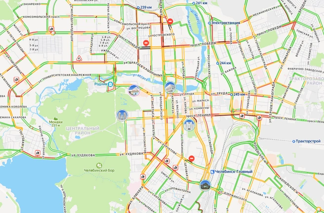 Заторы есть в разных частях города | Источник: «Яндекс Пробки»