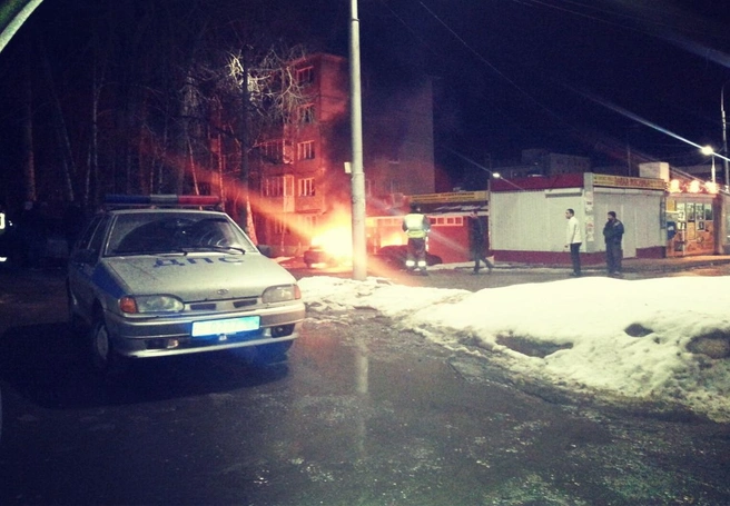 В Рязани на улице Советской Армии сгорела Lada Granta | ya62.ru