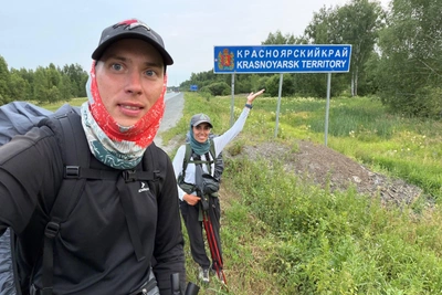 Москвичи Павел и Тома дошли до Красноярского края
