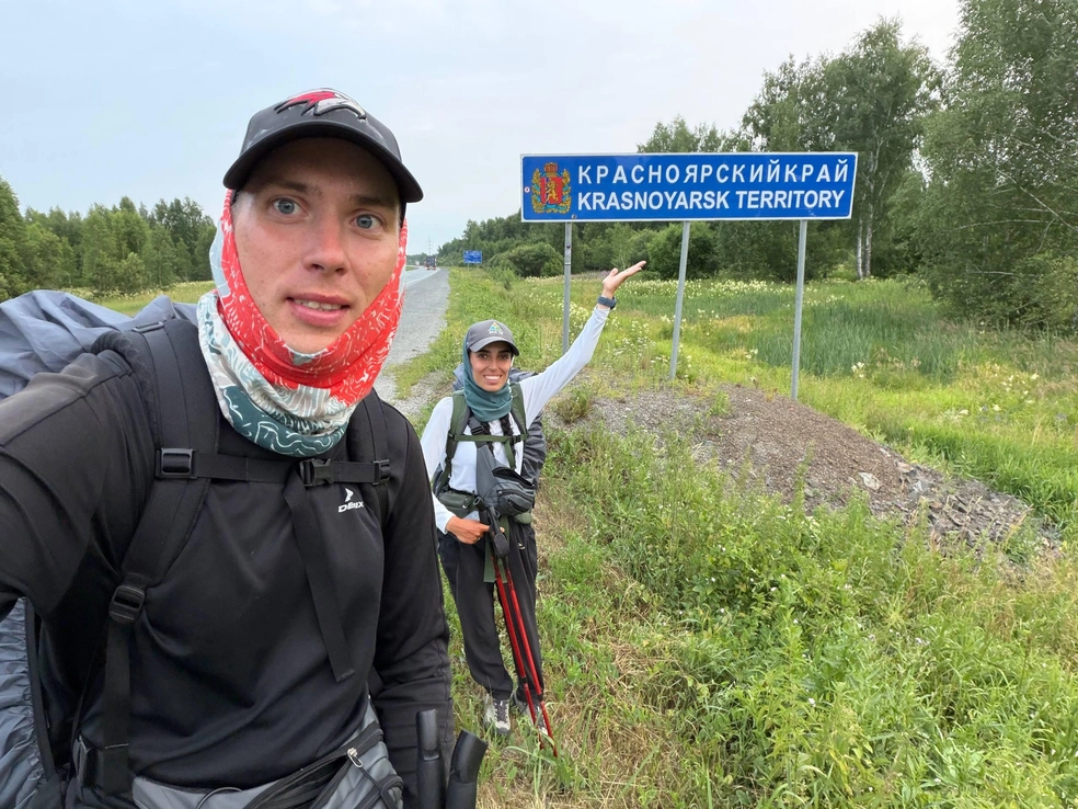 На границе с Кемеровской областью | Источник: Пешком через Россию | Москва -> Владивосток / Telegram