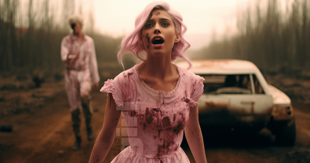 В кино с Midjourney: «Барби» в мире зомби и наоборот