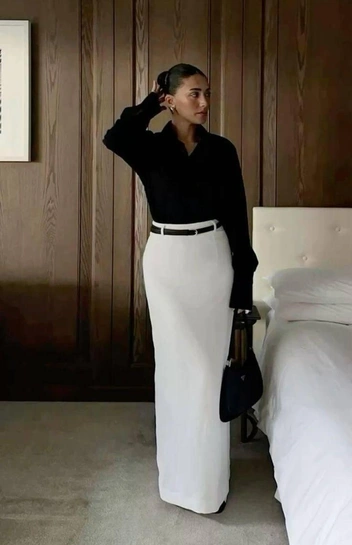 Суперстильный прием&nbsp;— замена цвета: черный верх, белый низ | Источник: ru.pinterest.com