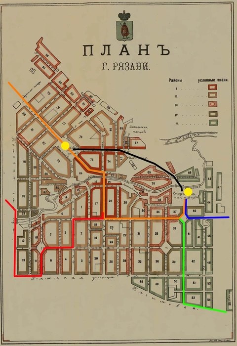 Первый план трамваев в Рязани | Источник: Рязанский трамвай. Память… / Vk.com