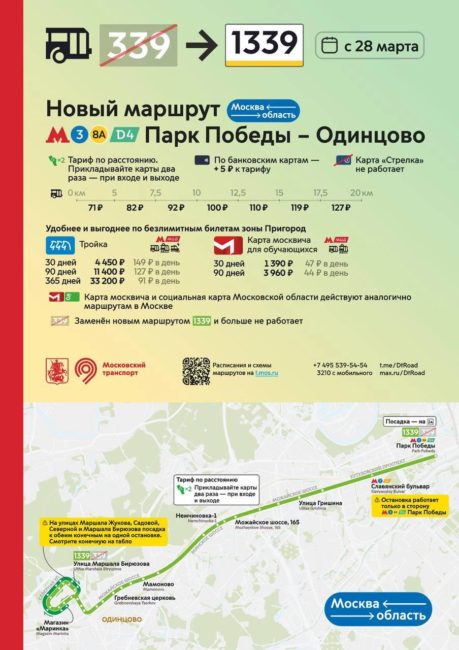 Новый маршрут появится в Подмосковье уже 28 марта | Источник: «Дептранс. Оперативно» / T.me