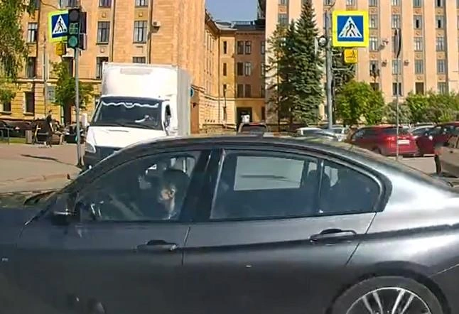 За рулем сидела женщина, на заднем сиденье виден, предположительно, ребенок | Источник: читатель 74.RU