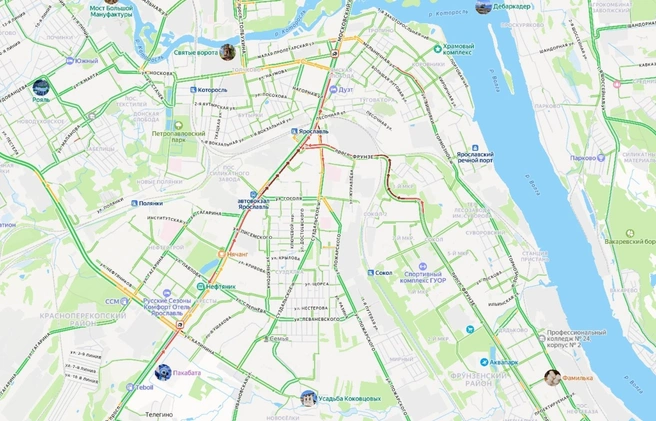 Пробка на Московском проспекте | Источник: Яндекс. Карты