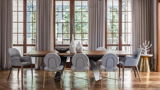 Длинный обеденный стол: 55+ стильных примеров