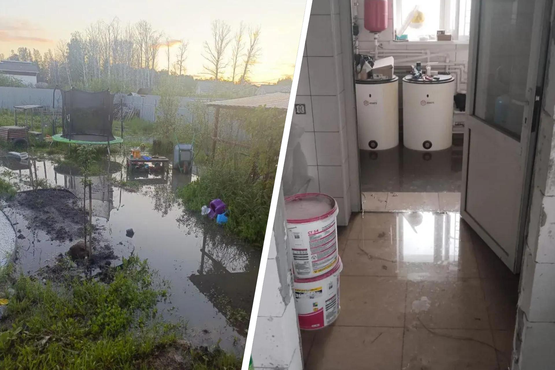 Подвалы и огороды стоят в воде: в поселке под Челябинском затопило десятки домов (видео)