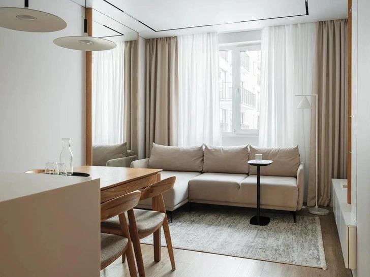 Кварцвинил, А флор. Стены, краска, Флюггер. Диван, придиванный столик, Sk дизайн. Посуда, декор, Sunday market, Барс. | Источник: Наталья Бочкова